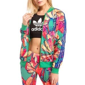FARM RIO x ADIDAS bananas supergirl track jacket